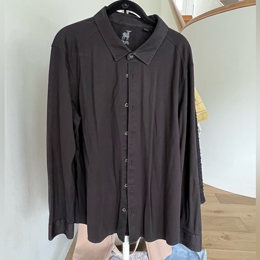Raffi button down soft black shirt XL
